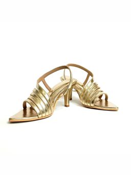 THE ALTER - Pointed Gold Toe Strappy Stiletto Heels