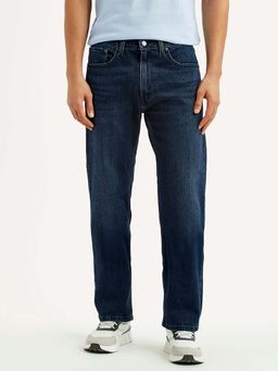 Levi's - Mens 505 Dark-Blue Straight Fit Mid Rise Jeans