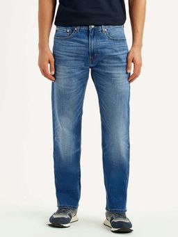 Levi's - Mens 505 Blue Straight Fit Mid Rise Jeans