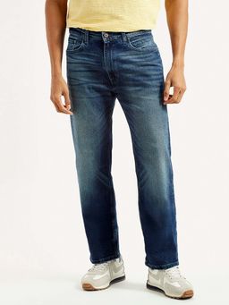Levi's - Mens 555 Blue Relaxed Straight Fit Mid Rise Jeans