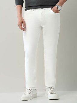 AD By Arvind - White Mid Rise Slim Fit Jeans