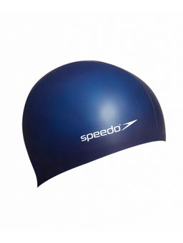 Speedo - Unisex Adult Flat Silicone Swim Cap - Navy (Free Size)