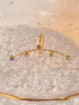 Inaya Accessories - 18Kt Gold Plated Multi-Color Waterproof Ear Cuff, Leo