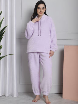 Secret Wish - Lilac Faux Fur Winter Night Suit (Set of 2)