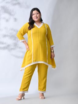 Desi Noor - Yellow Georgette Pakistani Co-Ord Set