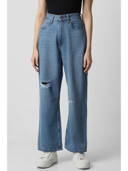 Van Heusen - Blue Solid Relaxed Fit Jeans