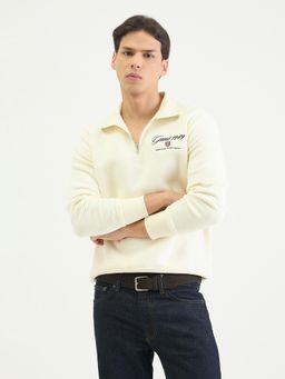 GANT - Men Regular Cream Logo Sweatshirt