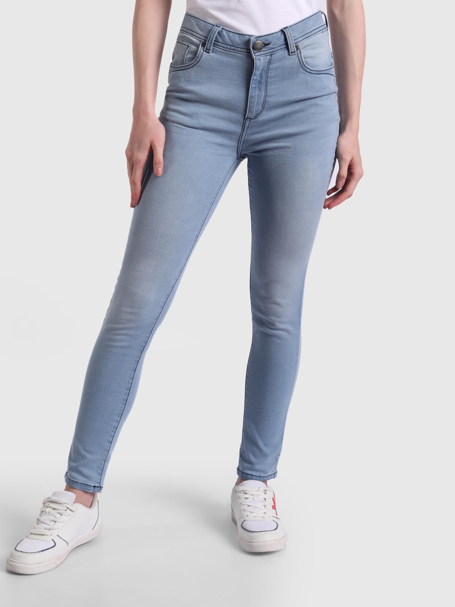 Benetton Blue Solid Jeans Online 