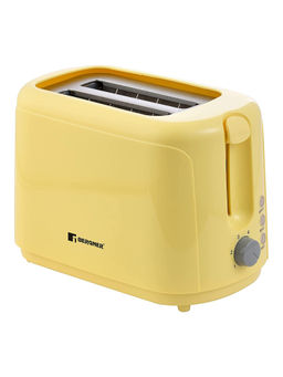 Bergner - 2 Slice Pop-up Bread Toaster for Home with 4 Browning Settings & Auto Shut-Off (750W Yellow)