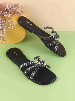 Buy Metro Women Synthetic Square Toe Flats (EURO 37) Online