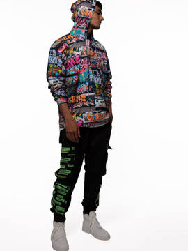 FKNS by Narendra Kumar Hoodies : Buy FKNS by Narendra Kumar Multi Color  'nyc' Graffiti Print Oversized Hoodie Tee Online | Nykaa Fashion