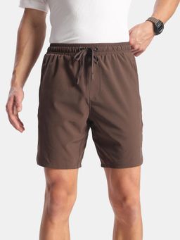 Jockey - Mv20 Men Recycled Microfiber Elastane Solid Active Wear Shorts-Hot Fudge