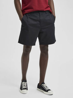 Selected - Black Mid Rise Chino Shorts
