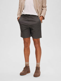 Selected - Grey Mid Rise Chino Shorts