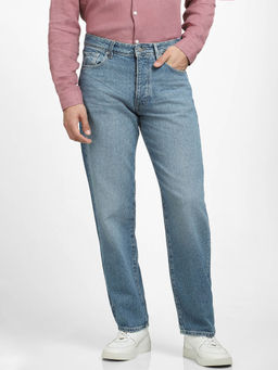 Selected - Blue Mid Rise Washed Loose Fit Jeans