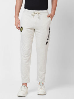 Giordano - Grey Slim Fit Solid Mid Waist Cotton Track Pant