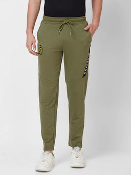 Giordano - Olive Slim Fit Solid Mid Waist Cotton Track Pant
