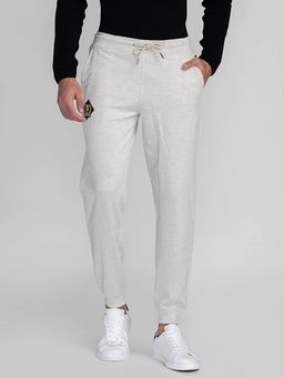 Giordano - Grey Slim Fit Solid Mid Waist Cotton Joggers