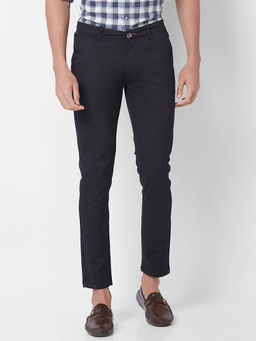 Giordano - Black Slim Fit Solid Mid Waist Cotton Chinos