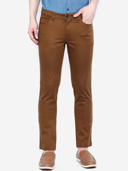 Giordano - Khaki Slim Fit Solid Mid Waist Cotton Chinos