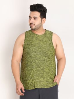 CHKOKKO - Men Cotton Gym Tank Tops Sleeveless Sports Vest In Green