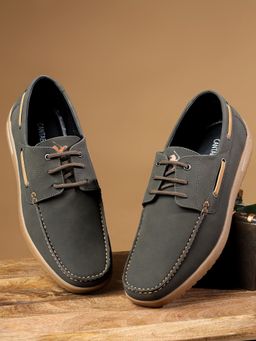 Cantabil - Olive Casual Boat Shoes For Men