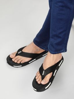 Cantabil - Black Casual Flipflops For Men