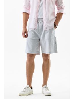 Snitch - Light Grey Solid Regular Casual Shorts for Men