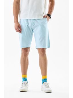 Snitch - Light Blue Solid Regular Casual Shorts for Men