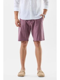 Snitch - Mauve Solid Regular Casual Shorts for Men