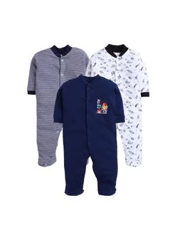 EIO - Newborn Baby Cotton Rompers Sleepsuit Multi Color (Pack of 3)