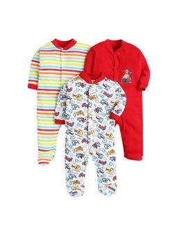 EIO - Newborn Baby Cotton Rompers Sleepsuit Multi Color (Pack of 3)