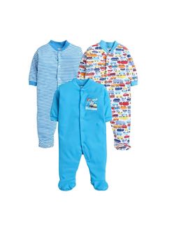 EIO - Newborn Baby Cotton Rompers Sleepsuit Multi Color (Pack of 3)