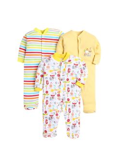 EIO - Newborn Baby Cotton Rompers Sleepsuit Multi Color (Pack of 3)