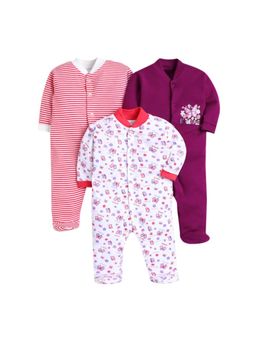 EIO - Newborn Baby Cotton Rompers Sleepsuit Multi Color (Pack of 3)