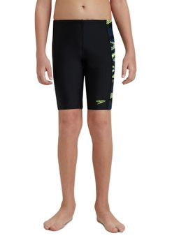 Speedo - Boys Endurance10 Side Panel Hyperboom Print Jammer - Black & Turkish Sea