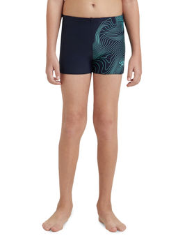 Speedo - Boys Endurance10 Tide Print Sports Gala Logo Aquashort - True Navy Blue