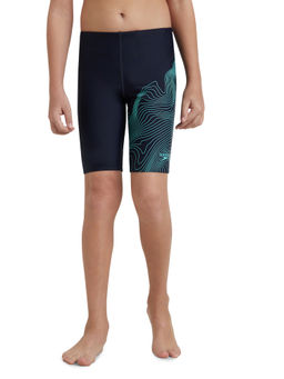 Speedo - Boy's Endurance10 Tide Print Sports Gala Logo Jammer - True Navy & Arctic Glass