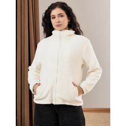 KOTTY - Womens White Stylish and Warm Winter Coat Faux Fur Jacket