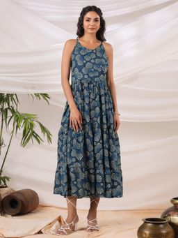 Jaipur Morni - Teal Backless Midi Dress