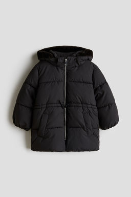 H&M - Girls Black Hooded Puffer Jacket
