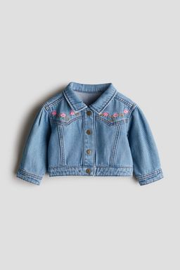 H&M - Girls Blue Embroidery-Detail Denim Jacket