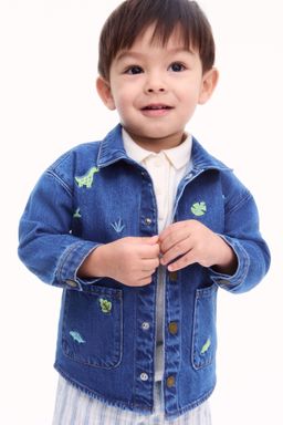 H&M - Boys Blue Embroidery-Detail Denim Shacket