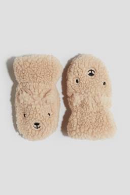 H&M - Boys Beige Teddy Mittens