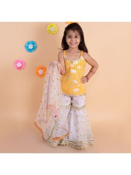 Tiny Pants - Golden Lotus Top With Sharara (Set of 3)