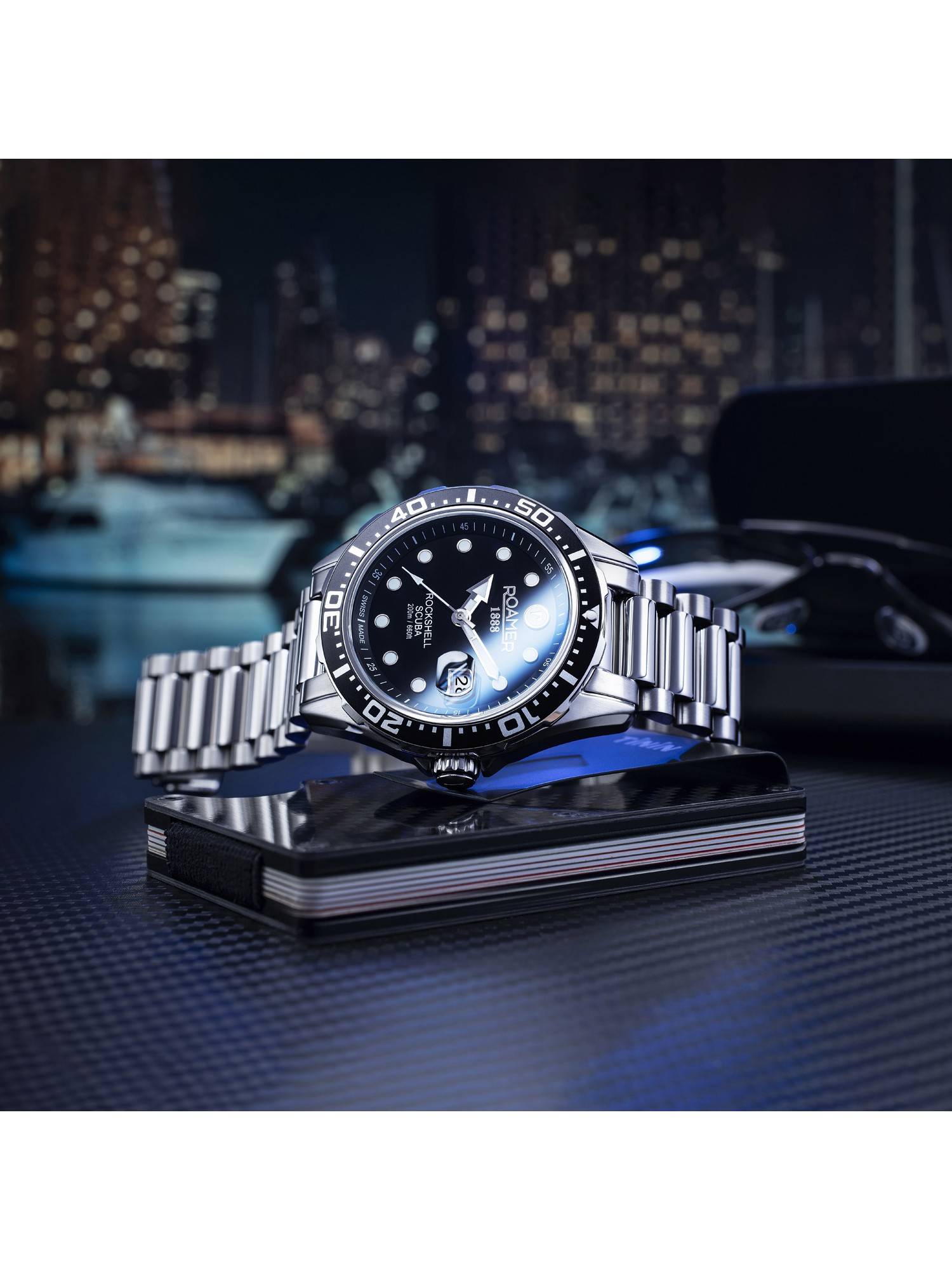 Buy Roamer Rockshell Mark Iii Scuba Quartz Black Round Dial Mens