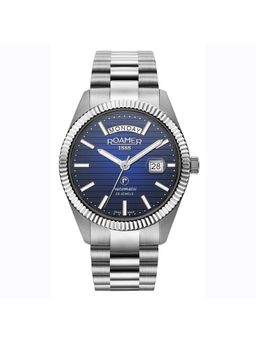 Roamer - Primeline Daydate Ii Analog Blue Round Dial Mens Watch - 981666 41 45 50 (Medium)