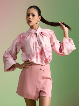 RSVP by Nykaa Fashion - Pink Printed Raglan Sleeves Top