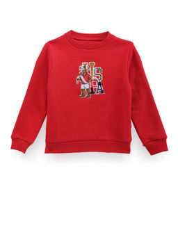 U.S. POLO ASSN. - Boys Red Brand Appliqued Sweatshirt