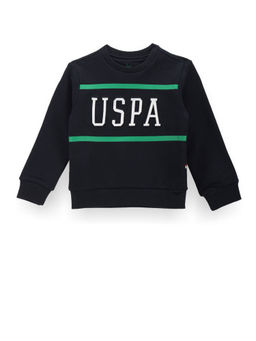U.S. POLO ASSN. - Boys Navy Blue Embossed Printed Sweatshirt